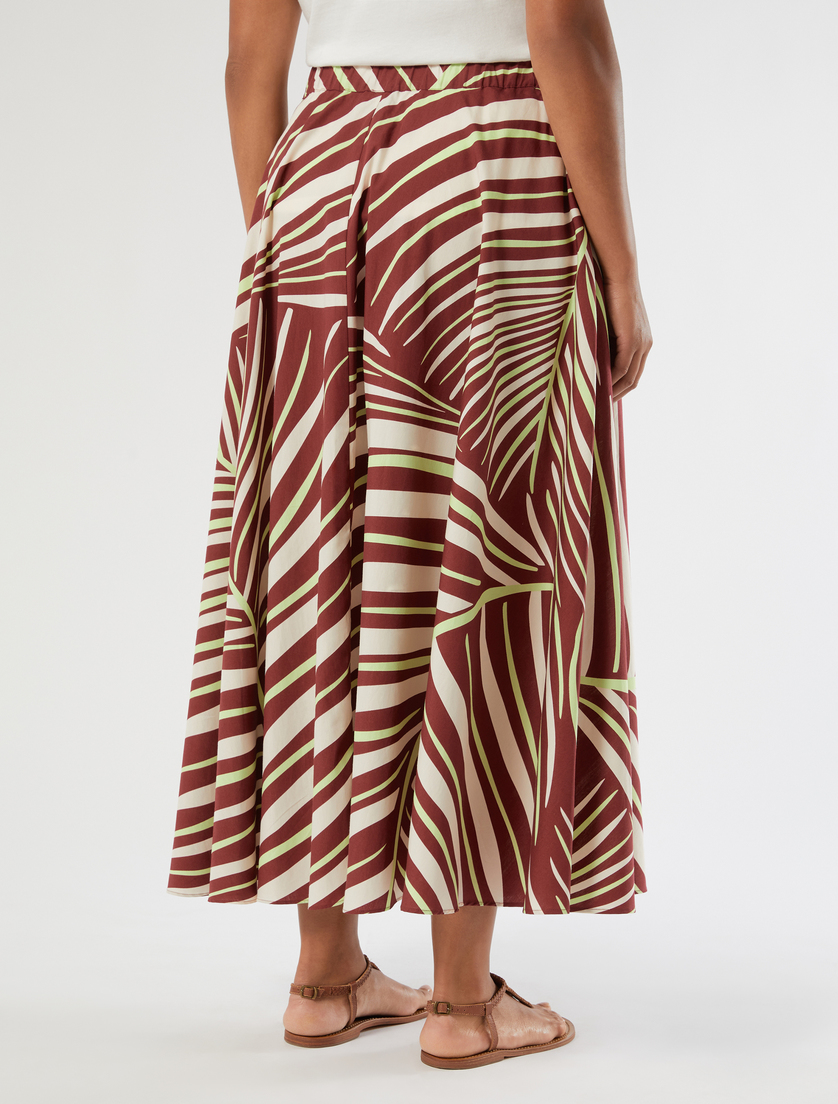 Long cotton poplin skirt - BORDEAUX - Marina Rinaldi - 4