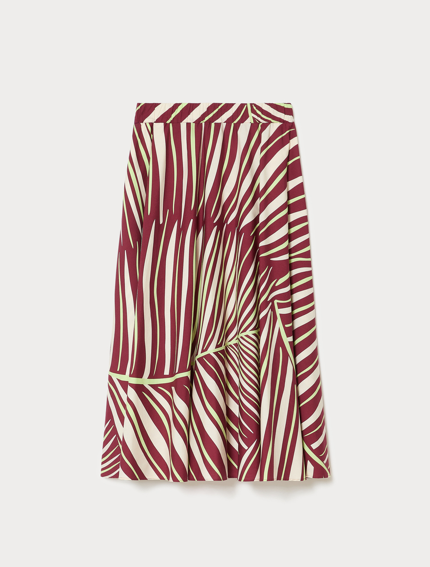 Long cotton poplin skirt - BORDEAUX - Marina Rinaldi