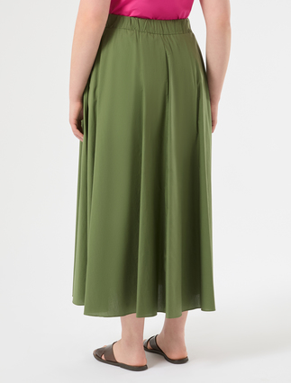 Cotton skirt - OLIVE GREEN - Marina Rinaldi - 4