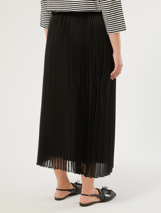Plissé-pleated organza skirt - BLACK - Marina Rinaldi - 4