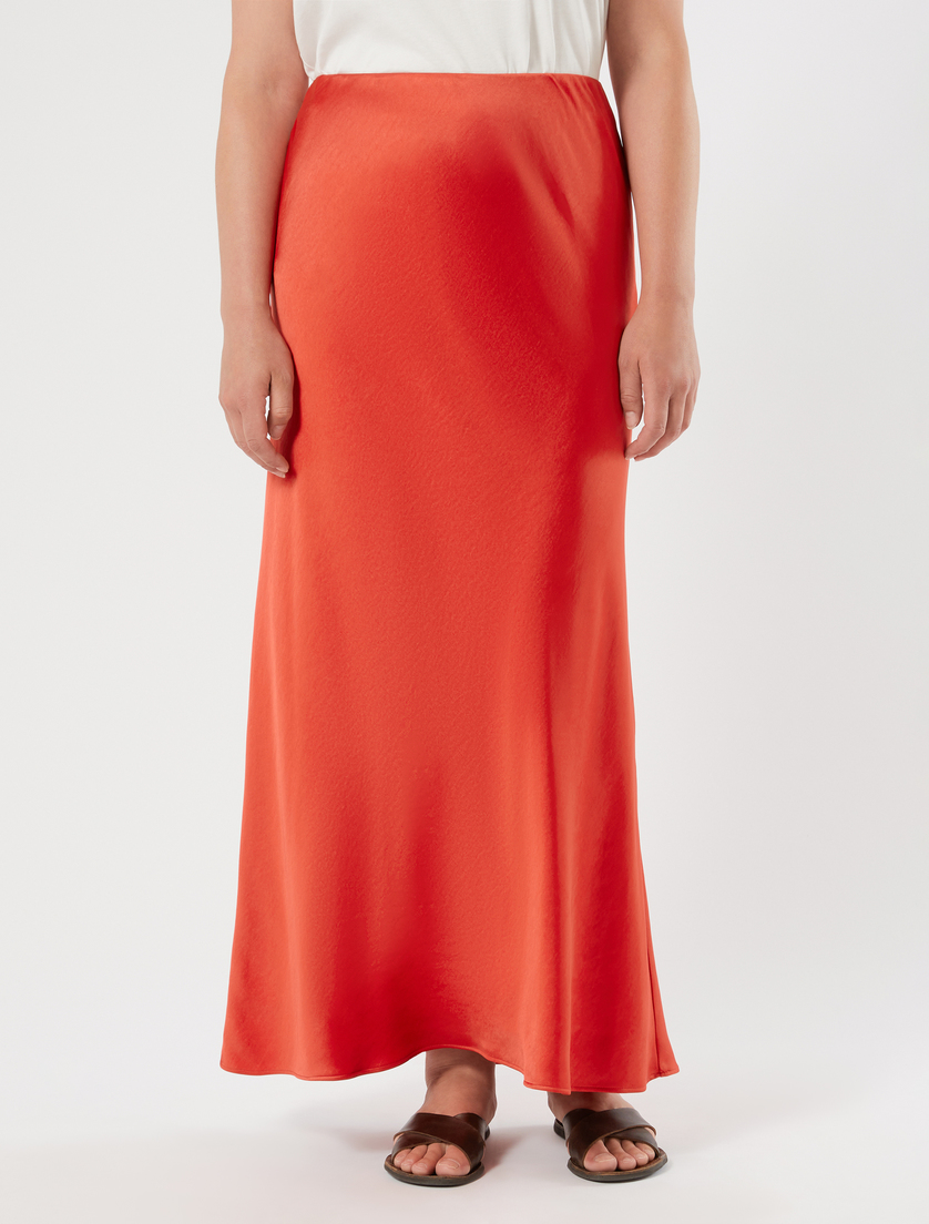 Satin skirt - RED - Marina Rinaldi - 3