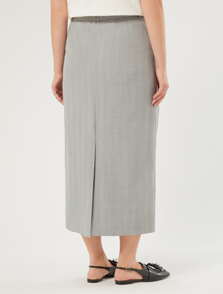 Twill pencil skirt - MEDIUM GREY - Marina Rinaldi - 4