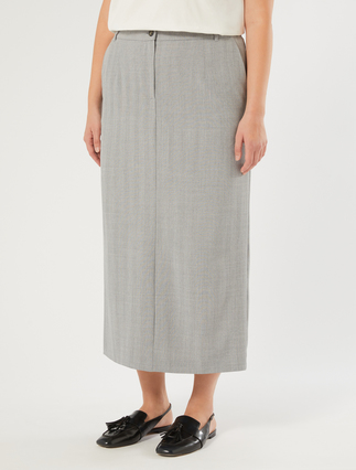 Twill pencil skirt - MEDIUM GREY