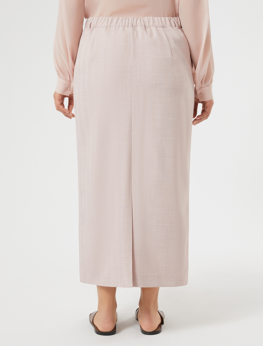 Gonna a tubino in twill - ROSA SFUMATO - Marina Rinaldi - 4