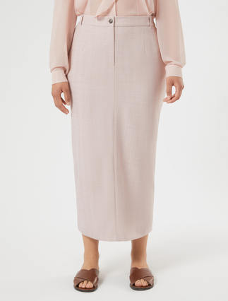 Bleistiftrock aus Twill - ROSA SCHATTIERT - Marina Rinaldi - 3