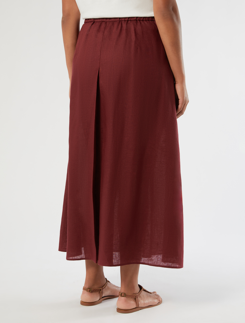 Flared linen skirt - BORDEAUX - Marina Rinaldi - 4