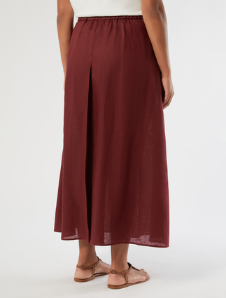 Flared linen skirt - BORDEAUX - Marina Rinaldi - 4