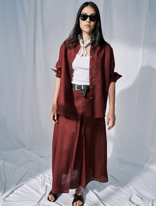 Flared linen skirt - Marina Rinaldi