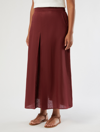 Flared linen skirt - BORDEAUX