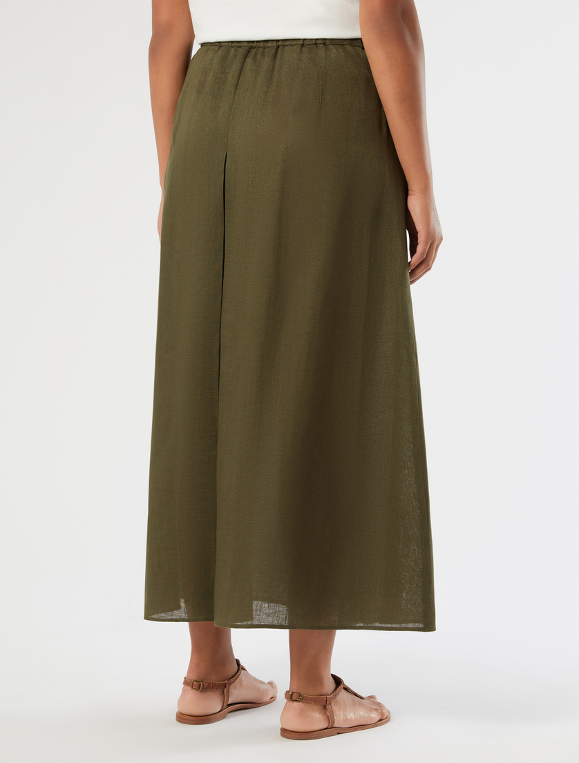 Flared linen skirt - KAKI - Marina Rinaldi - 4