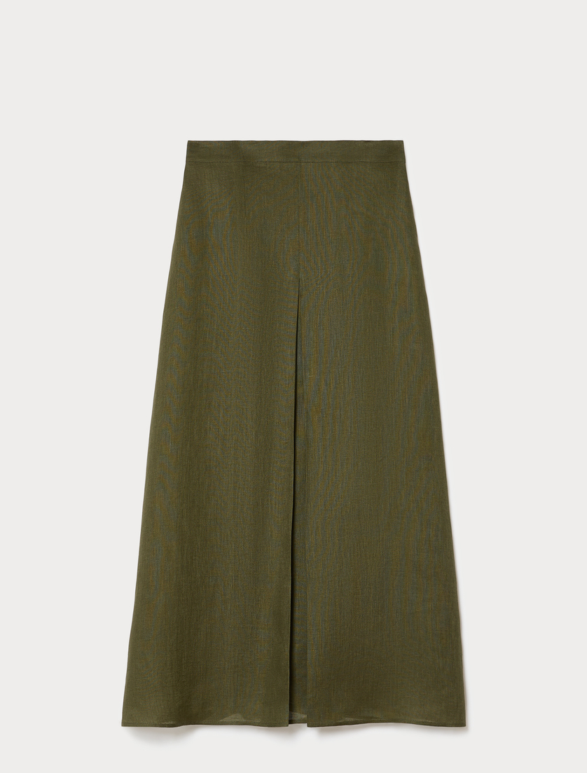 Flared linen skirt - KAKI - Marina Rinaldi
