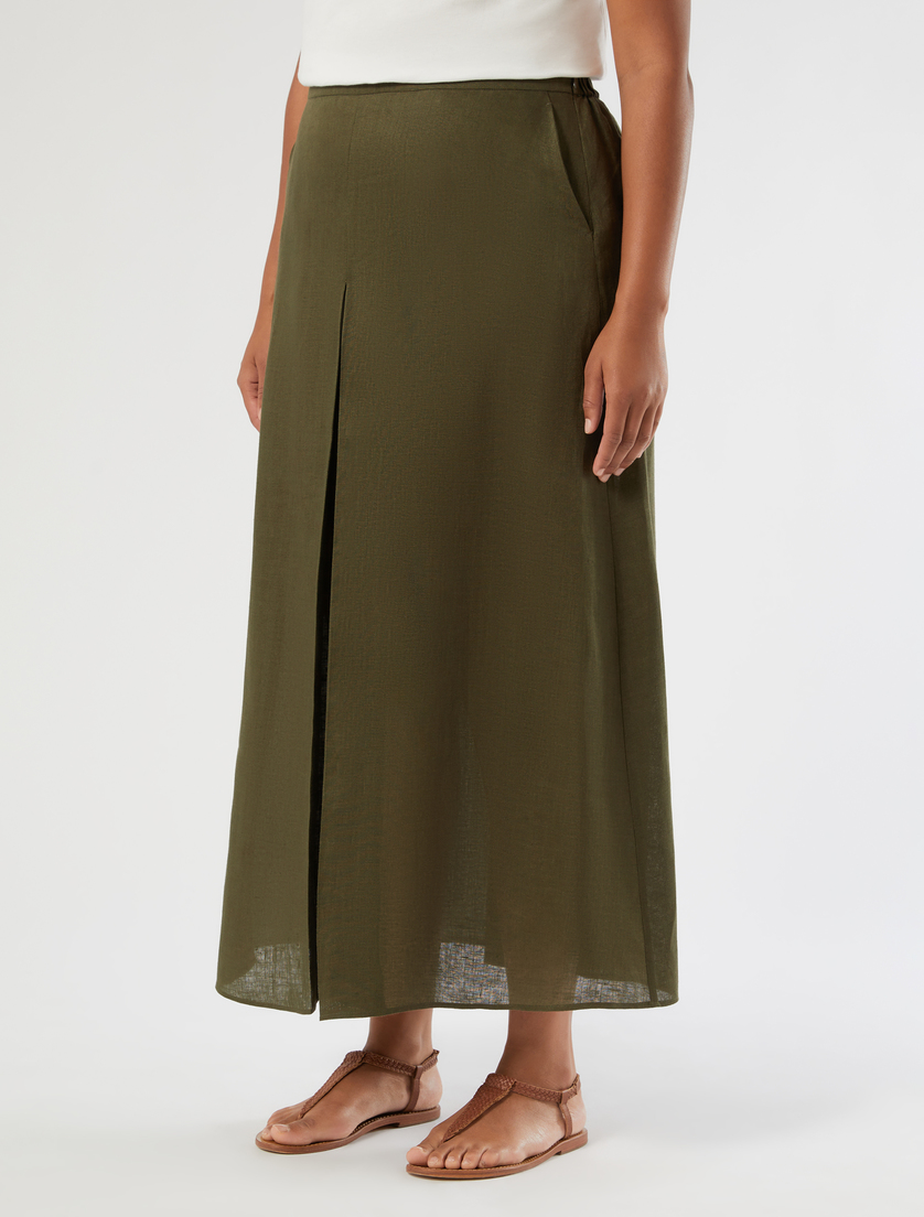 Flared linen skirt - KAKI - Marina Rinaldi - 3