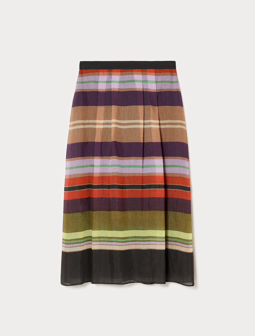 Gestreifter, weiter Rock aus Tencel - SCHWARZ - Marina Rinaldi