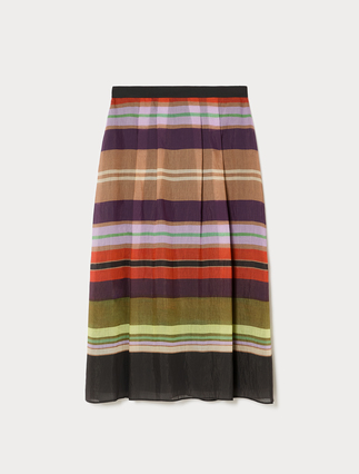 Gestreifter, weiter Rock aus Tencel - Marina Rinaldi