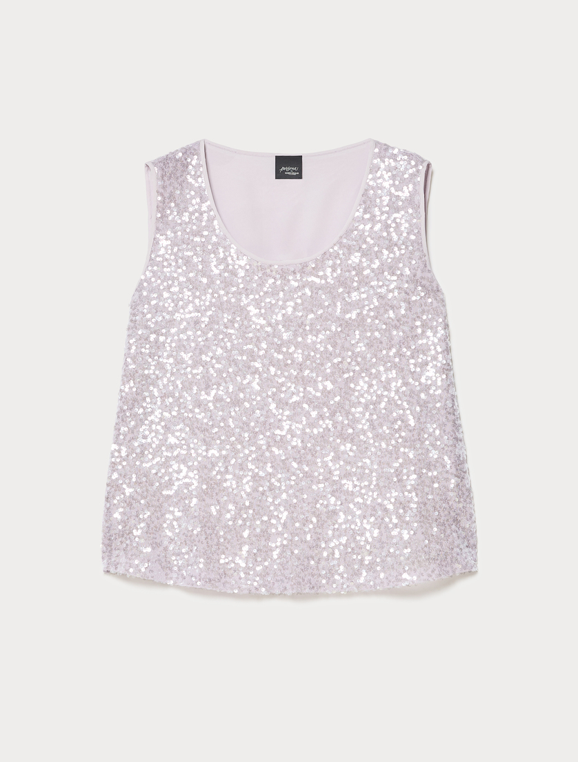 Top mit Pailletten - LAVENDEL - Marina Rinaldi