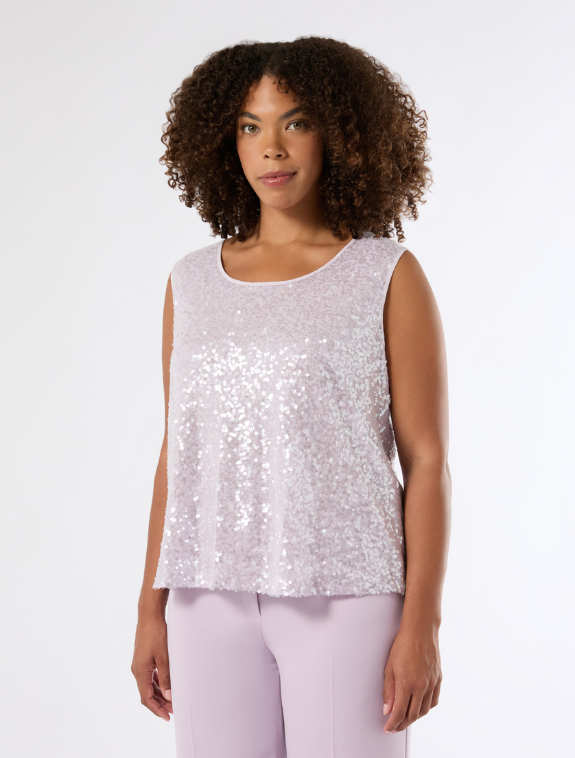 Top mit Pailletten - LAVENDEL - Marina Rinaldi - 3