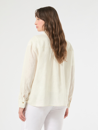 Linen shirt - IVORY - Marina Rinaldi - 4