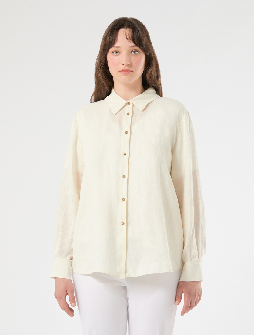 Camicia in lino - AVORIO - Marina Rinaldi - 3
