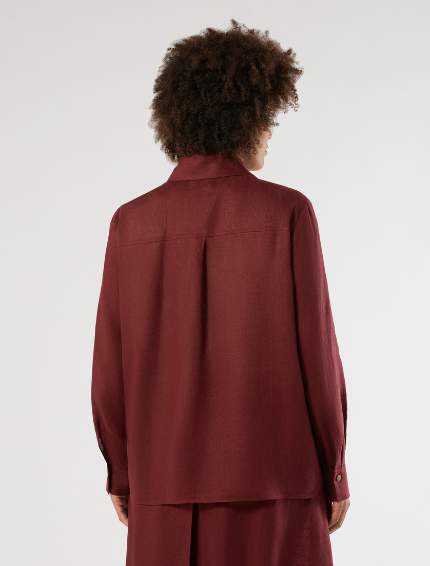Linen shirt - BORDEAUX - Marina Rinaldi - 4