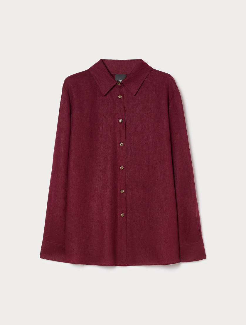Linen shirt - BORDEAUX - Marina Rinaldi
