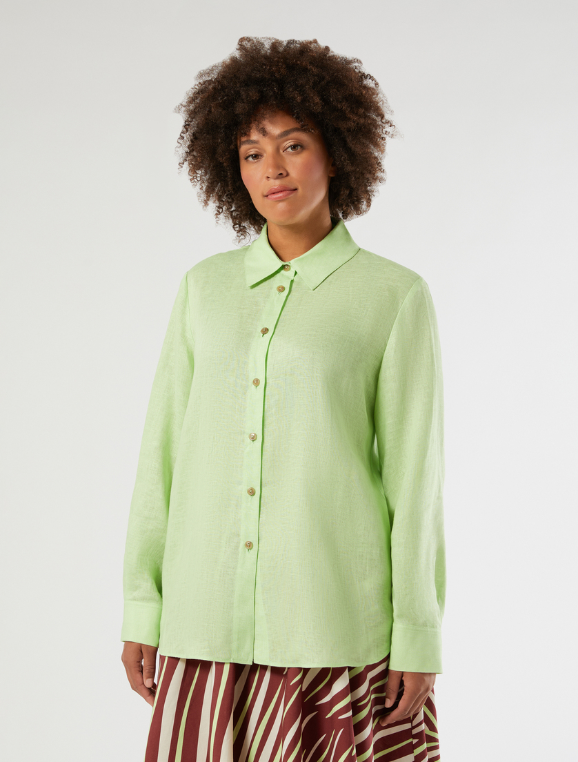 Linen shirt - LIME GREEN - Marina Rinaldi - 3