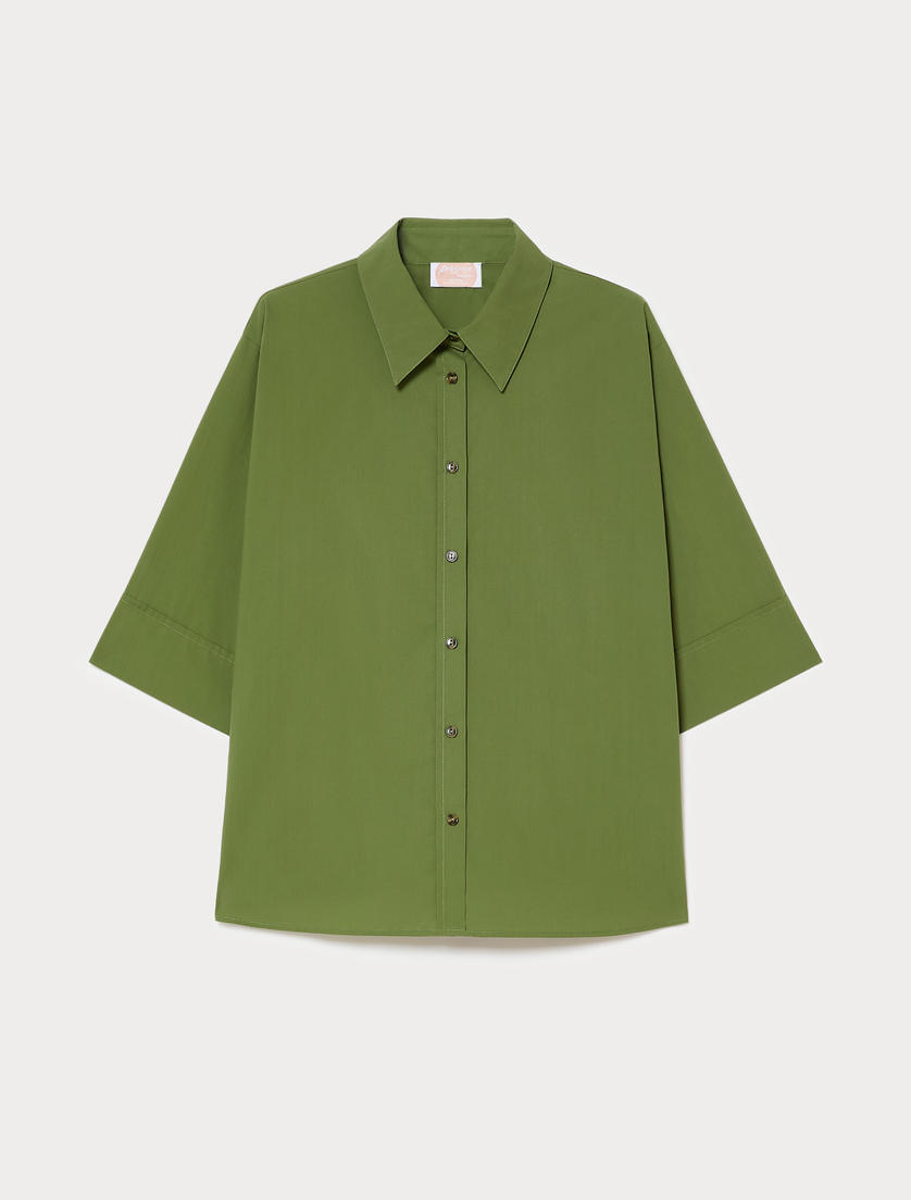 Hemdbluse aus Baumwolle - OLIVENGRUEN - Marina Rinaldi