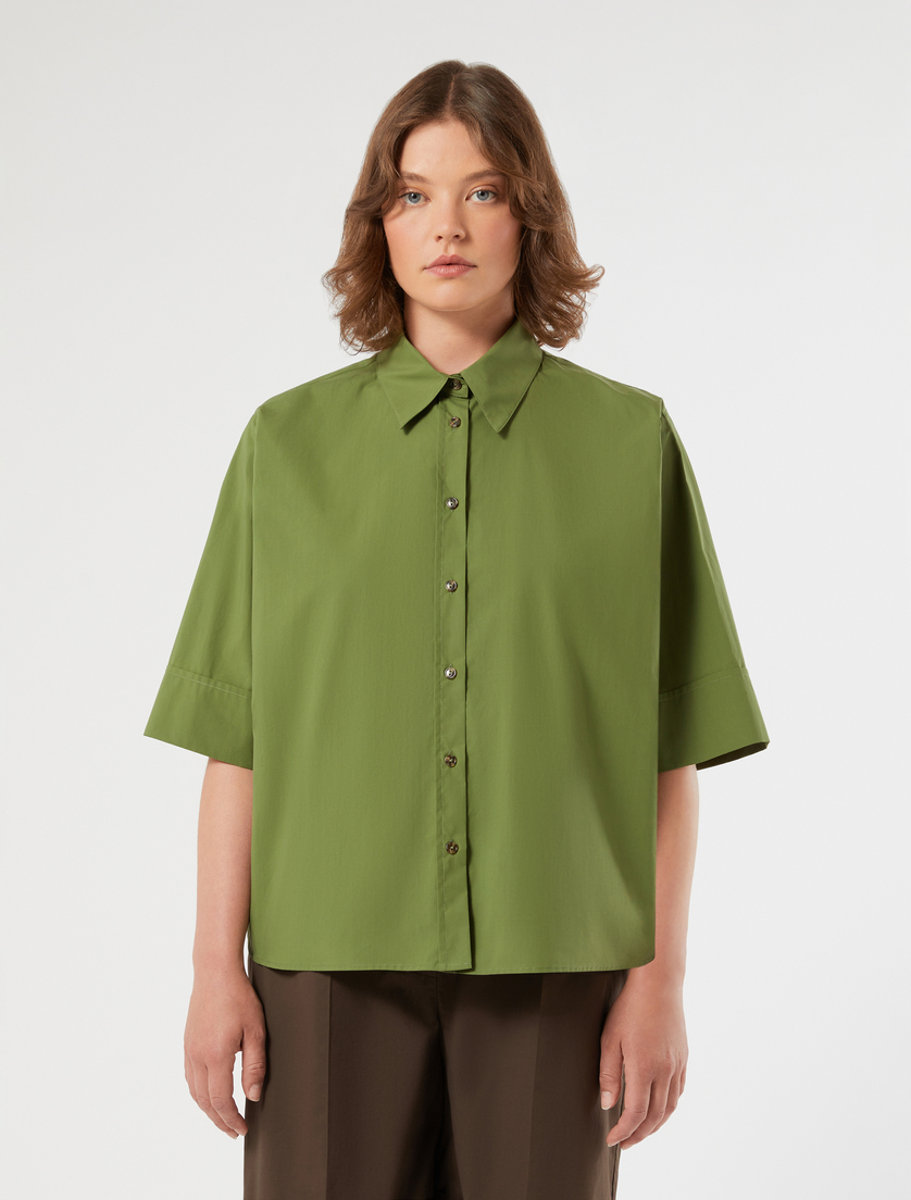 Hemdbluse aus Baumwolle - OLIVENGRUEN - Marina Rinaldi - 3