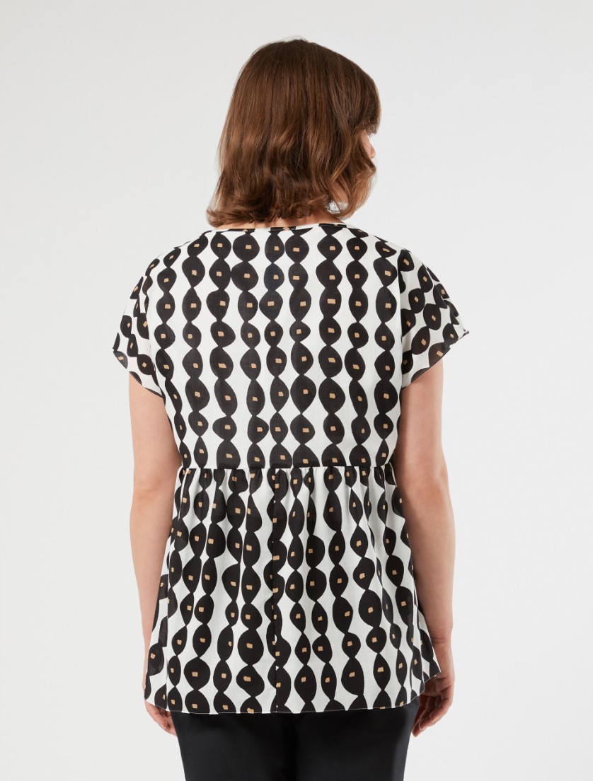 Cotton muslin blouse - WHITE - Marina Rinaldi - 4