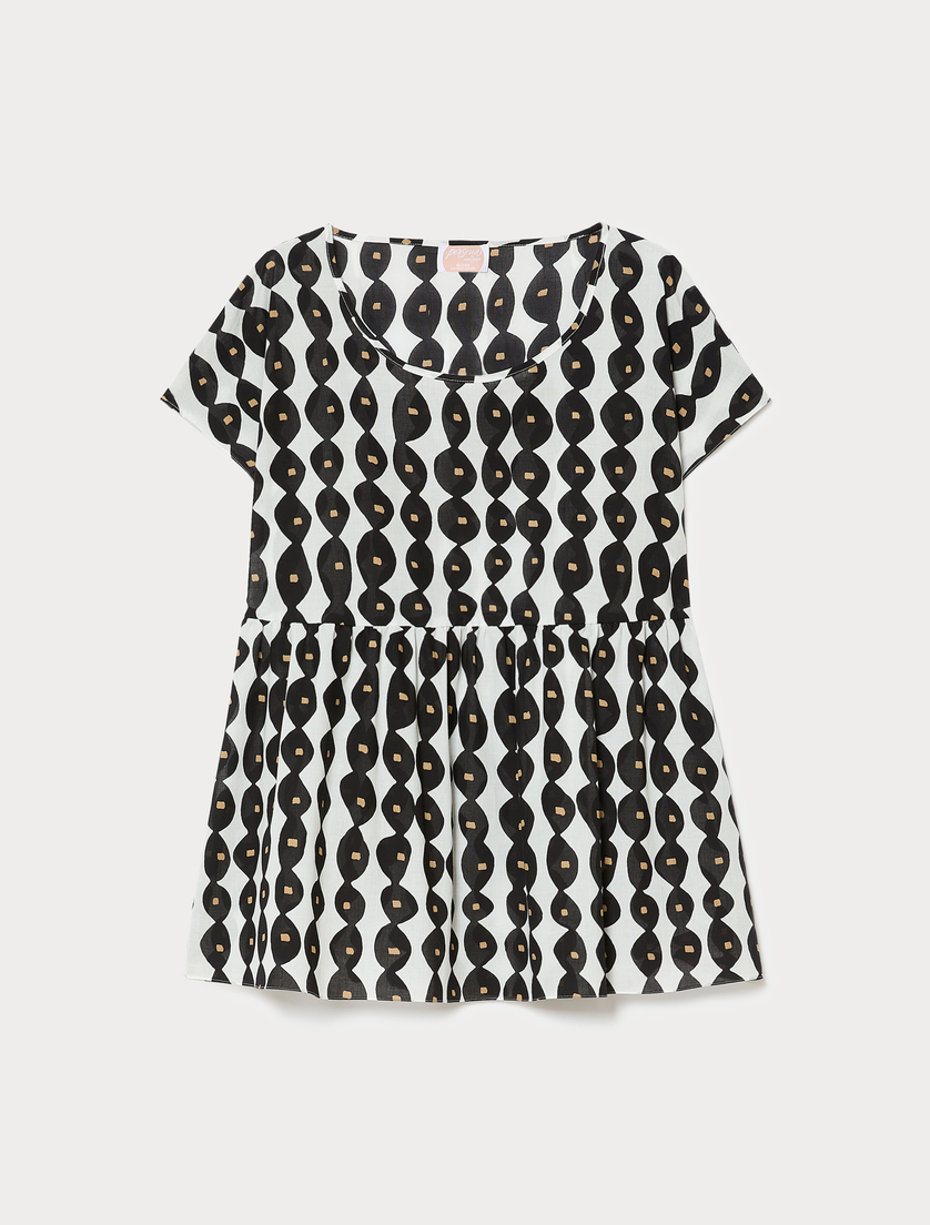 Cotton muslin blouse - WHITE - Marina Rinaldi