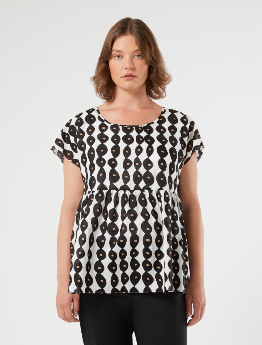 Cotton muslin blouse - WHITE - Marina Rinaldi - 3