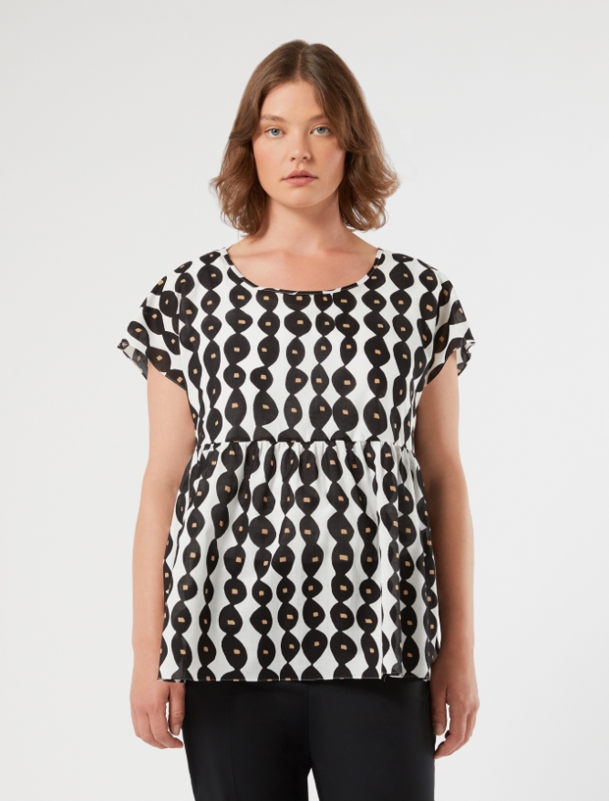 Cotton muslin blouse - WHITE - Marina Rinaldi - 3