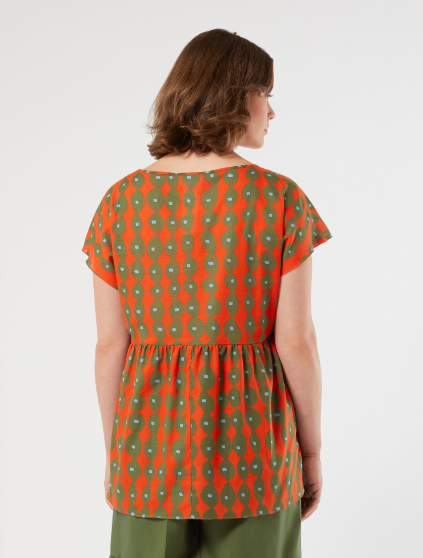 Cotton muslin blouse - CORAL - Marina Rinaldi - 4