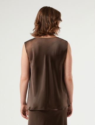 Satin draped-neck top - COCOA - Marina Rinaldi - 4