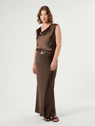 Haut en satin à encolure drapée - Marina Rinaldi