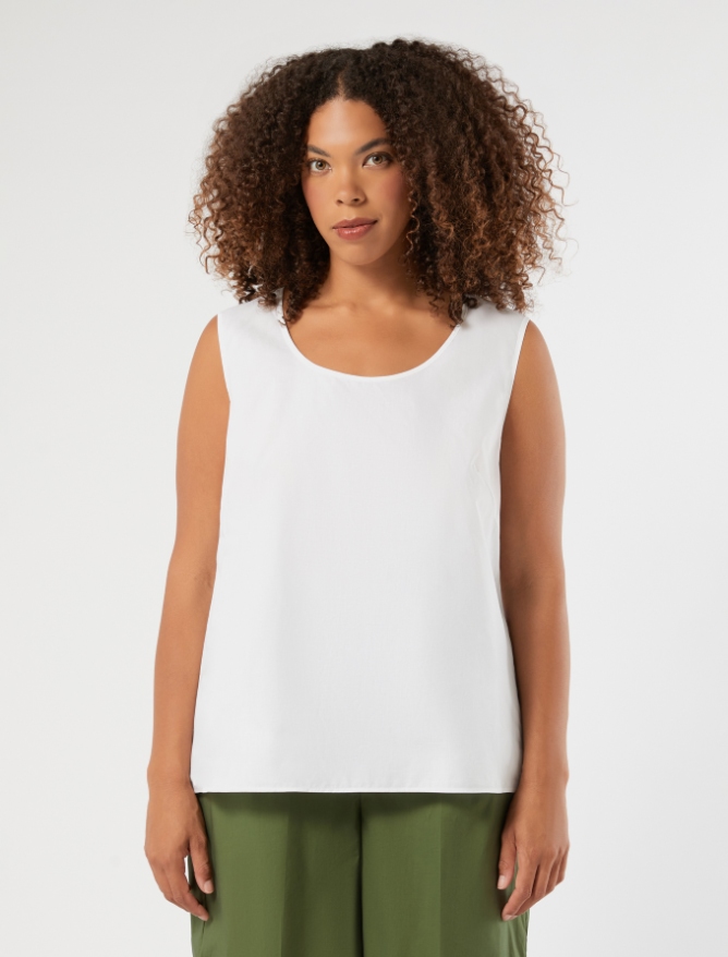 Cotton blouse - WHITE
