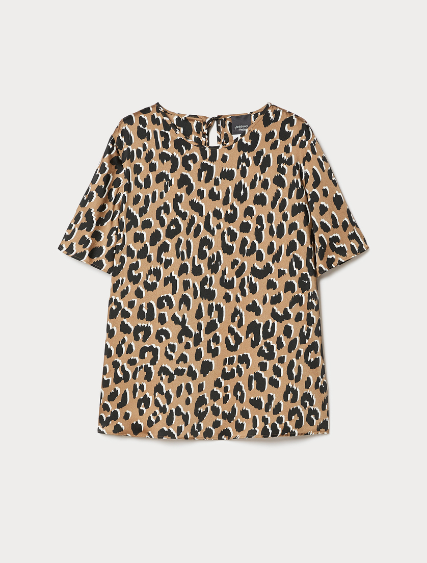 Printed twill top - CARAMEL - Marina Rinaldi