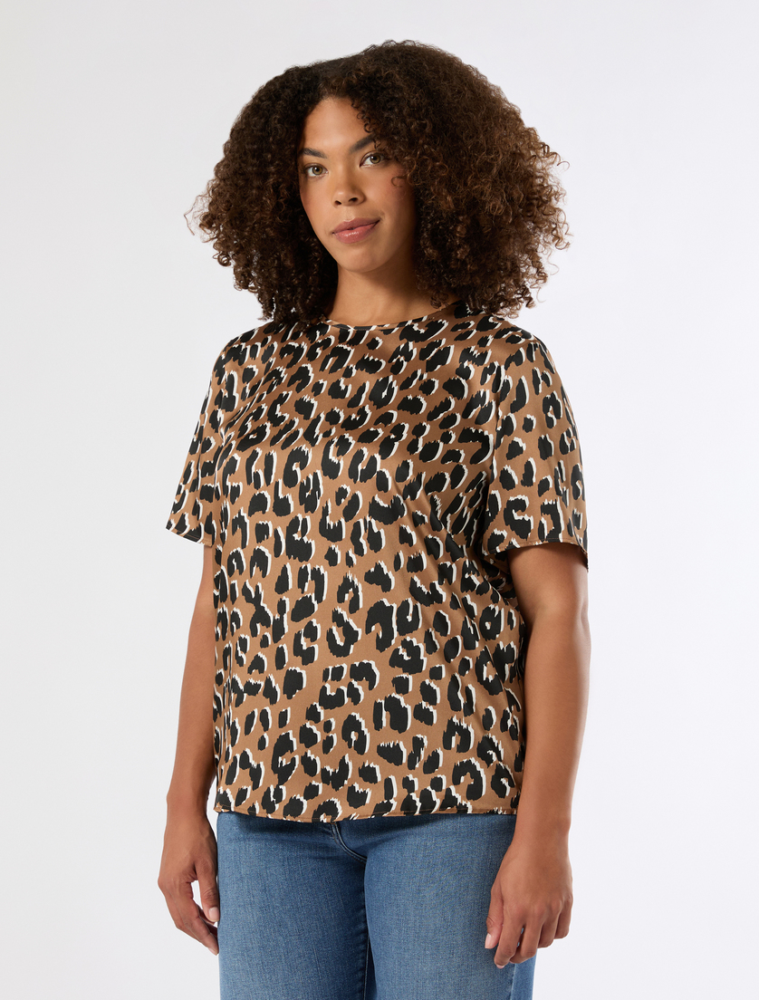 Printed twill top - CARAMEL - Marina Rinaldi - 3