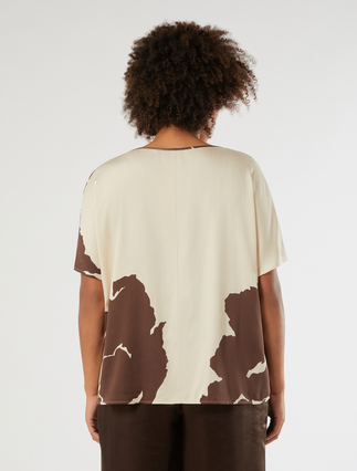 Printed viscose satin top - SAND - Marina Rinaldi - 4