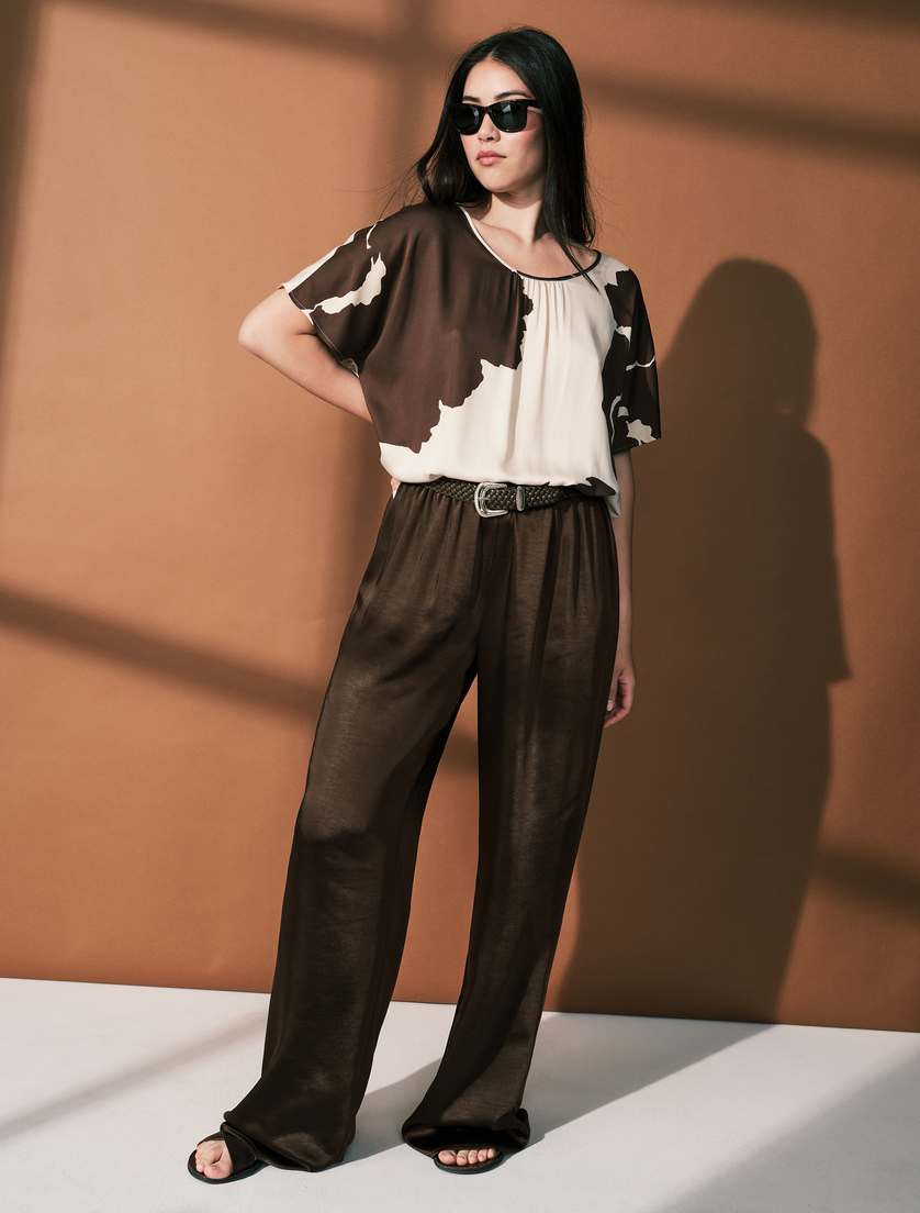 Printed viscose satin top - Marina Rinaldi