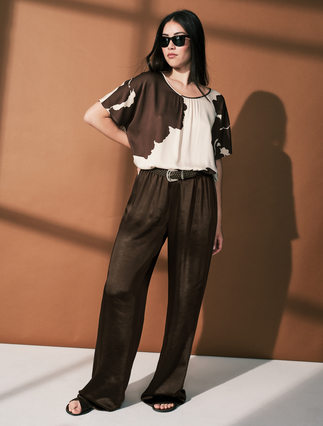 Printed viscose satin top - Marina Rinaldi