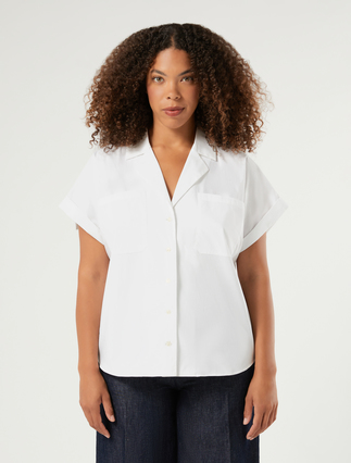 ?? breast pocket shirt - WHITE