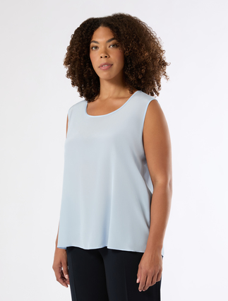Crepe de chine top - LIGHT BLUE