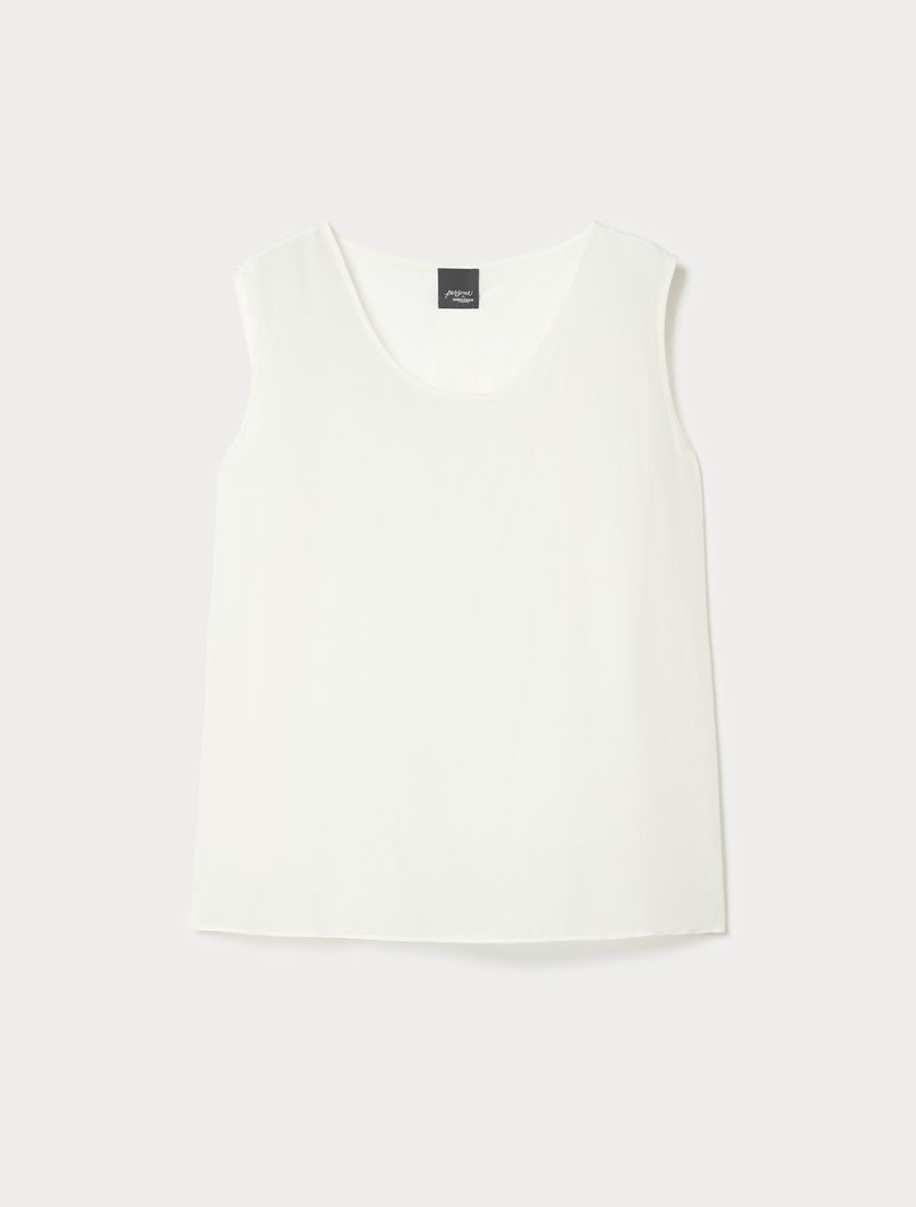 Crepe de chine top - WHITE - Marina Rinaldi