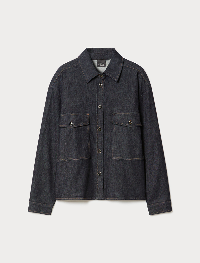 Cotton gabardine tunic - MIDNIGHTBLUE - Marina Rinaldi