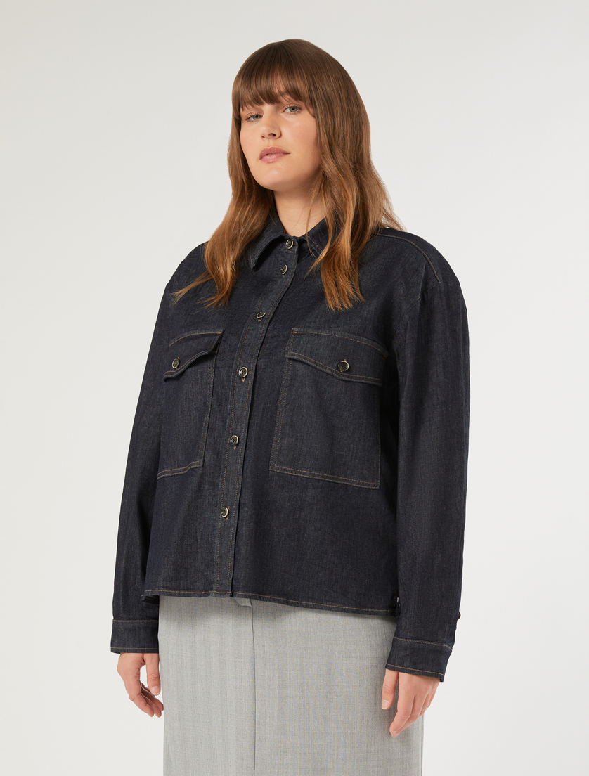 Cotton gabardine tunic - MIDNIGHTBLUE - Marina Rinaldi - 3