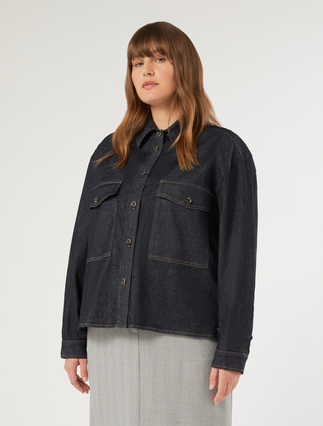 Cotton gabardine tunic - MIDNIGHTBLUE