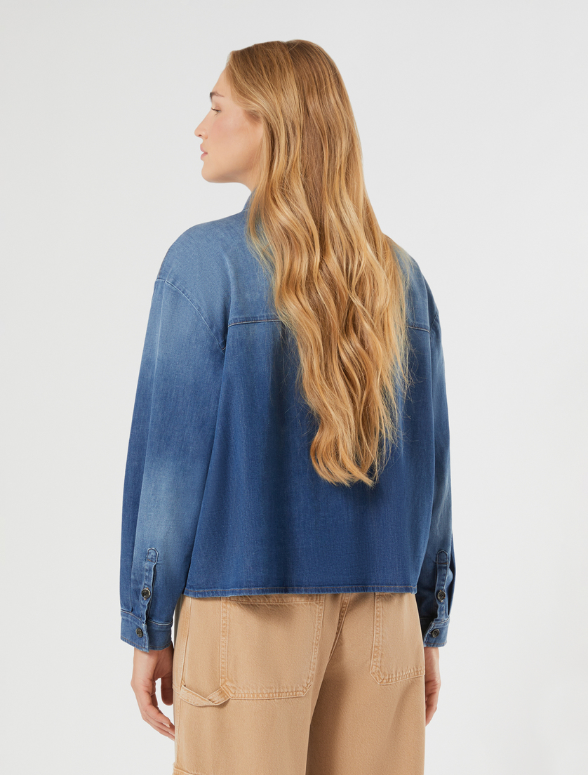 Cotton gabardine tunic - ULTRAMARINE - Marina Rinaldi - 4