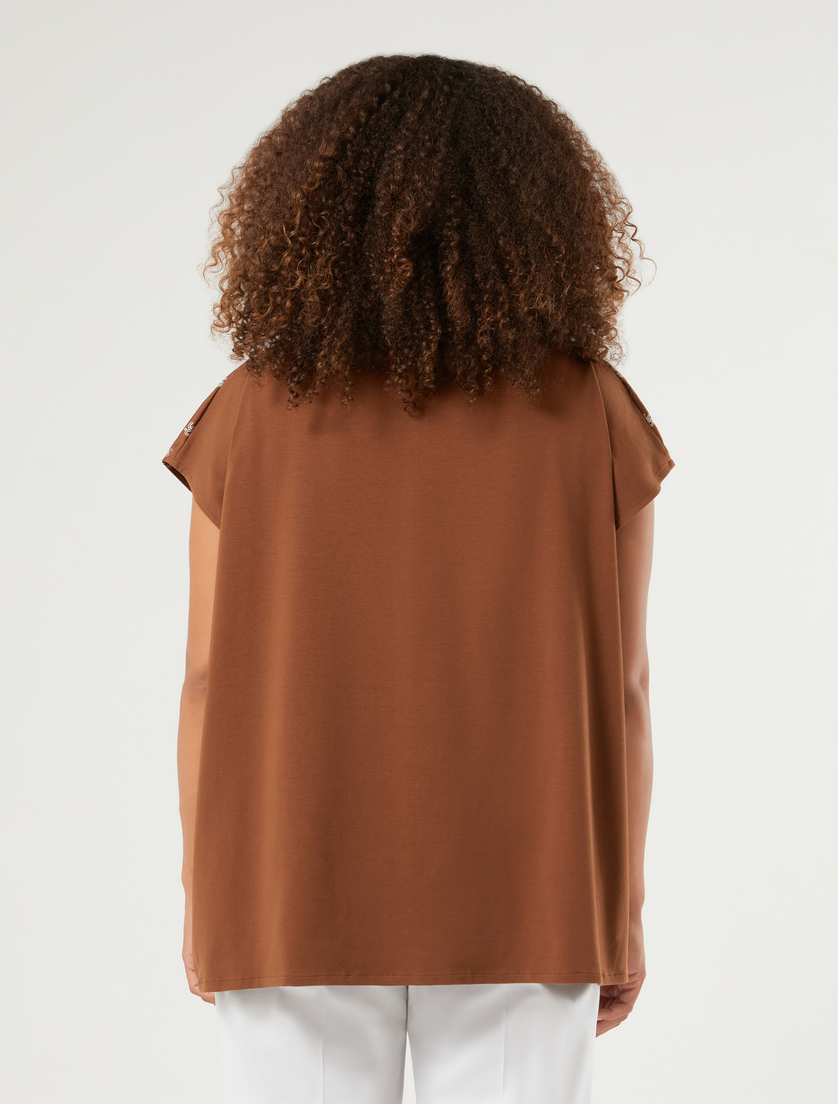 Printed satin and jersey tunic - BROWN - Marina Rinaldi - 4