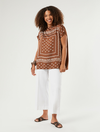 Printed satin and jersey tunic - Marina Rinaldi