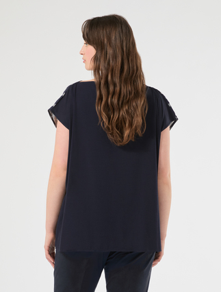 Printed satin and jersey tunic - ULTRAMARINE - Marina Rinaldi - 4